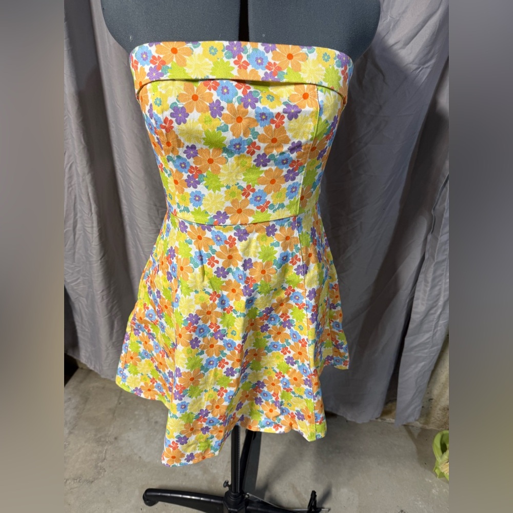 *DENIM Floral Sleeveless Dress
